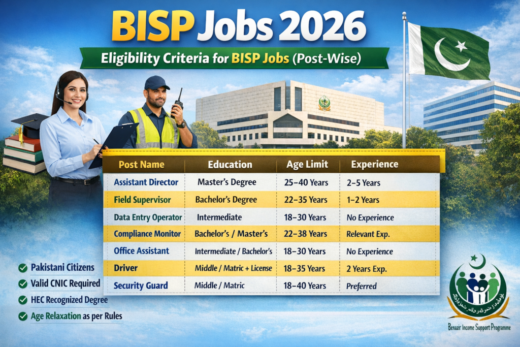 New BISP Jobs 2026 - Apply Online Now